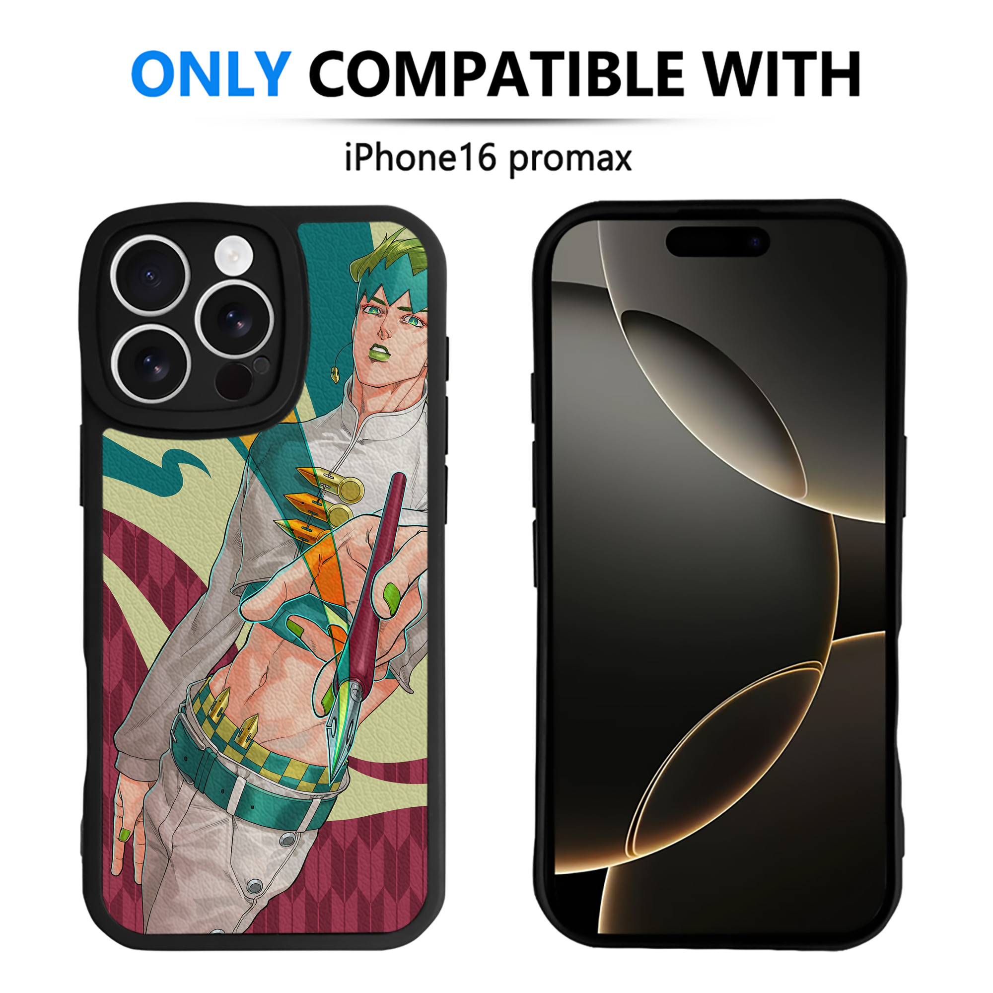 （画像用） ジョジョの奇妙な冒険 JoJo's Bizarre Adventure 【iPhone 16シリーズ対応】シリコンスマホケース（レザー調） 材質：シリコン